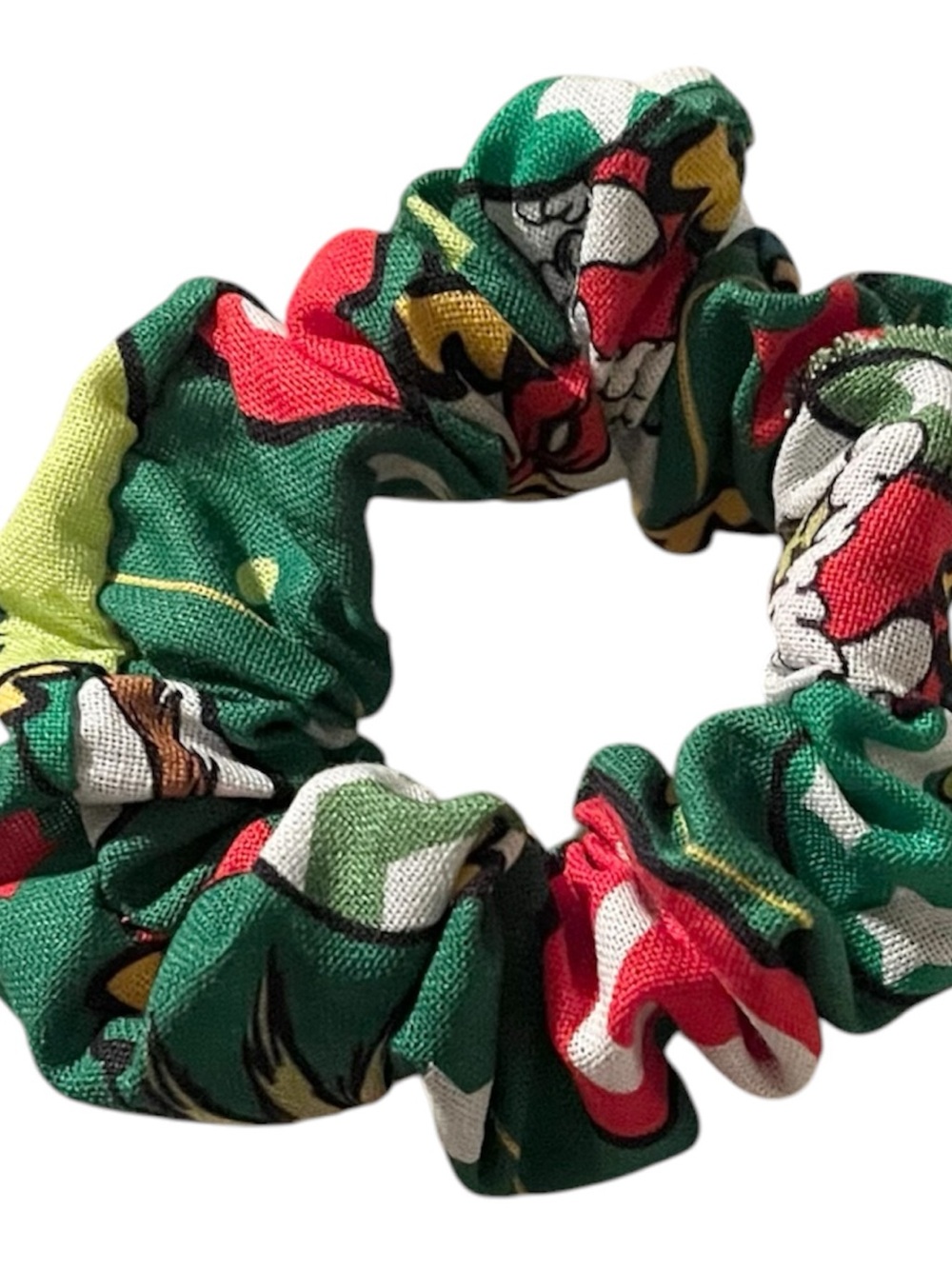 The Grinch Print Fabric Scrunchie - Women's Hair Accessory